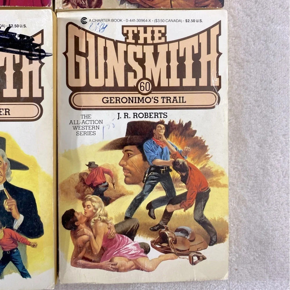 Vintage The Gunsmith All Action Western Romance Novel x4 - Picture 4 of 14